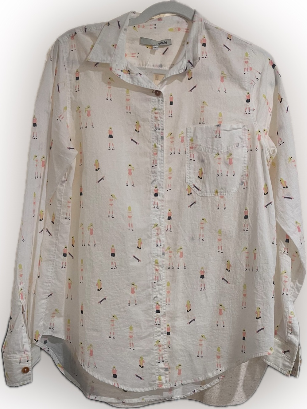 NWT Acote women’s shirt M - skater girl print - from Anthropologie
